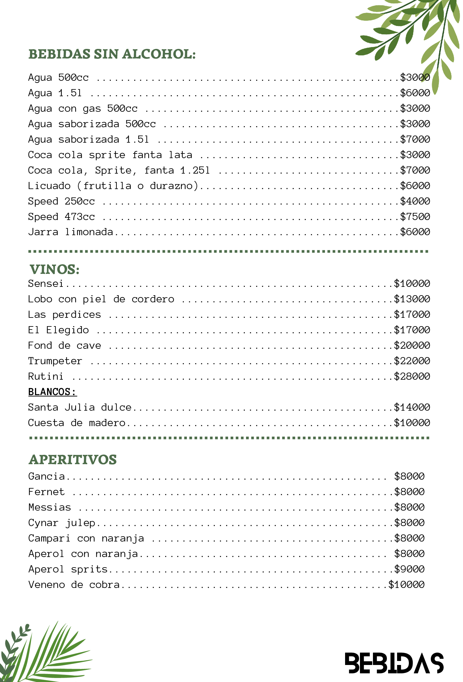 Bebidas